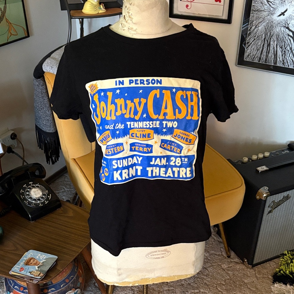 Black Johnny Cash Graphic T-Shirt